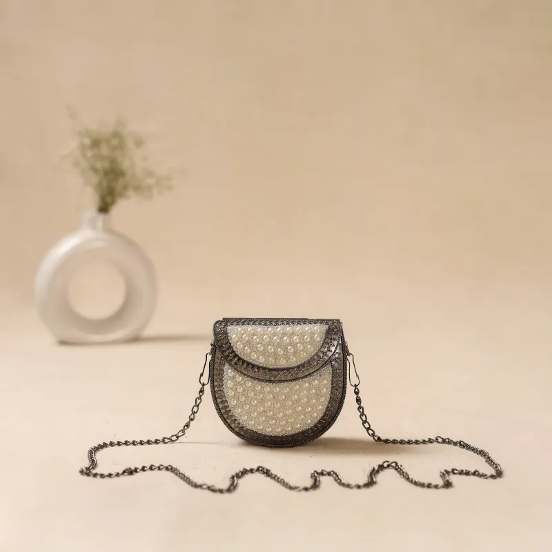 Handmade Vintage Metal Beads Clutch / Sling Bag 14 made by Itokri