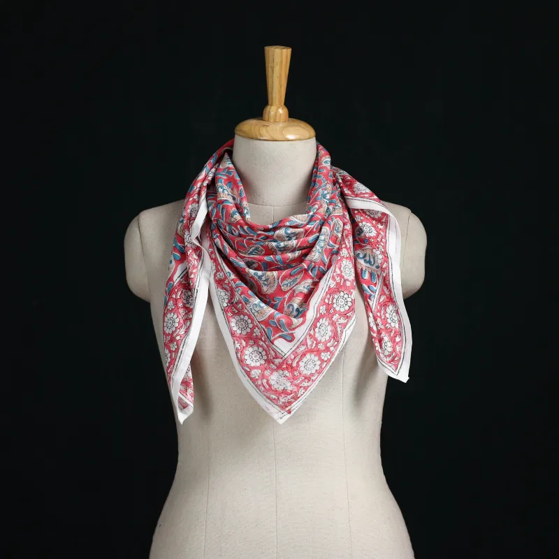 Pink - Sanganeri Hand Block Print Cotton Scarf 10 made by Itokri