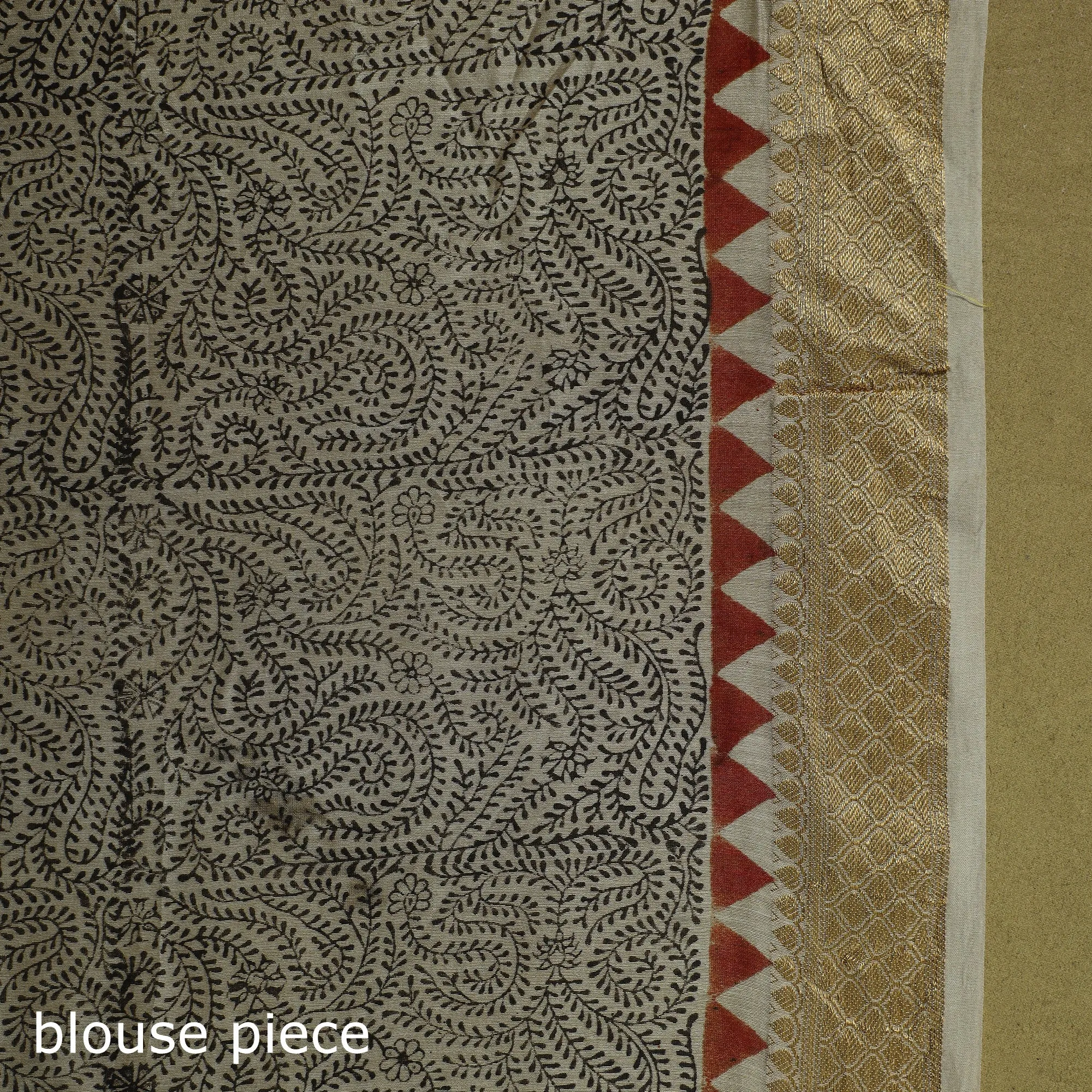 Multicolor - Natural Dyed Pedana Block Print Chanderi Silk Kalamkari Saree 18 sold by Itokri product image thumbnail 5