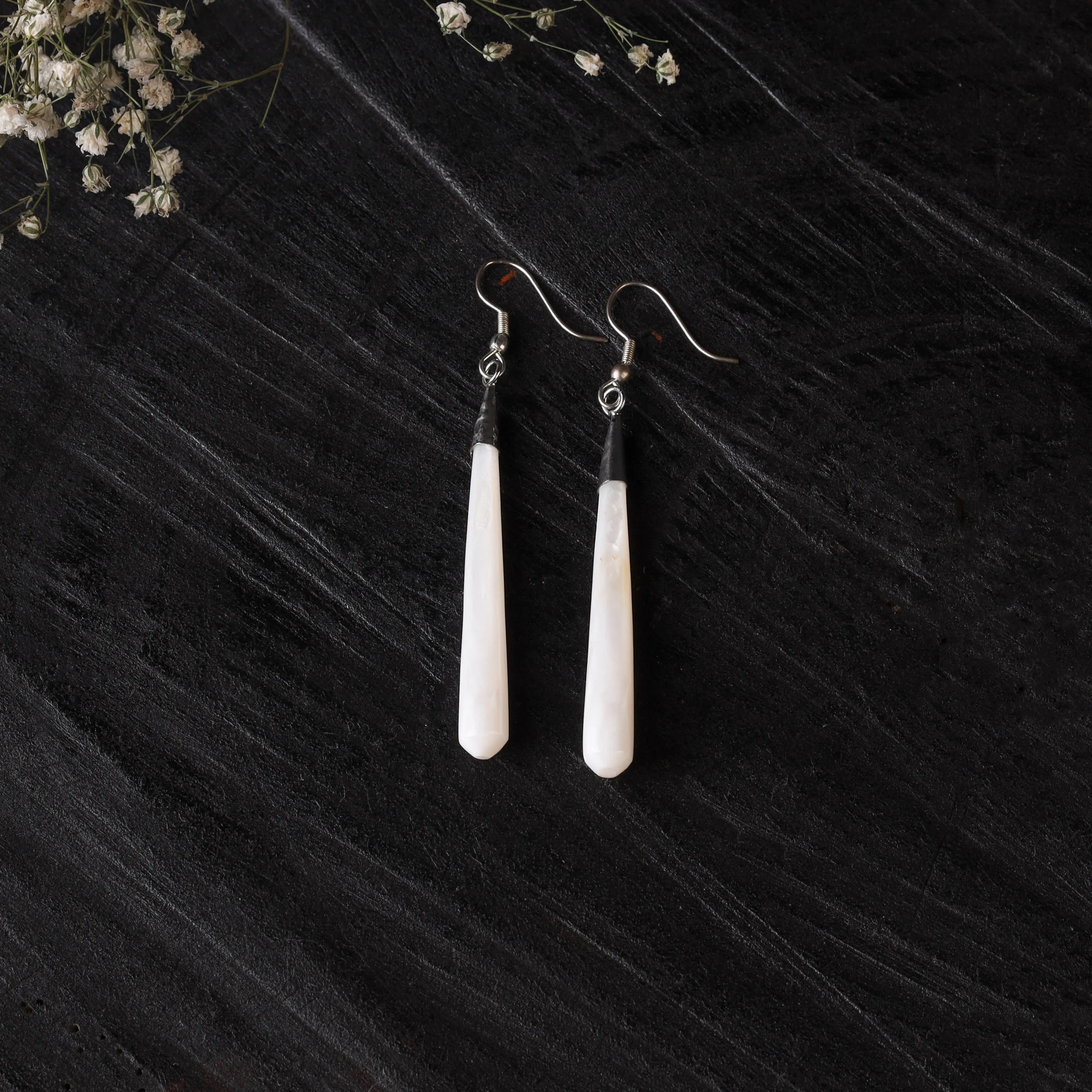 White - Handcrafted Seashell Earrings 38 sold by Itokri