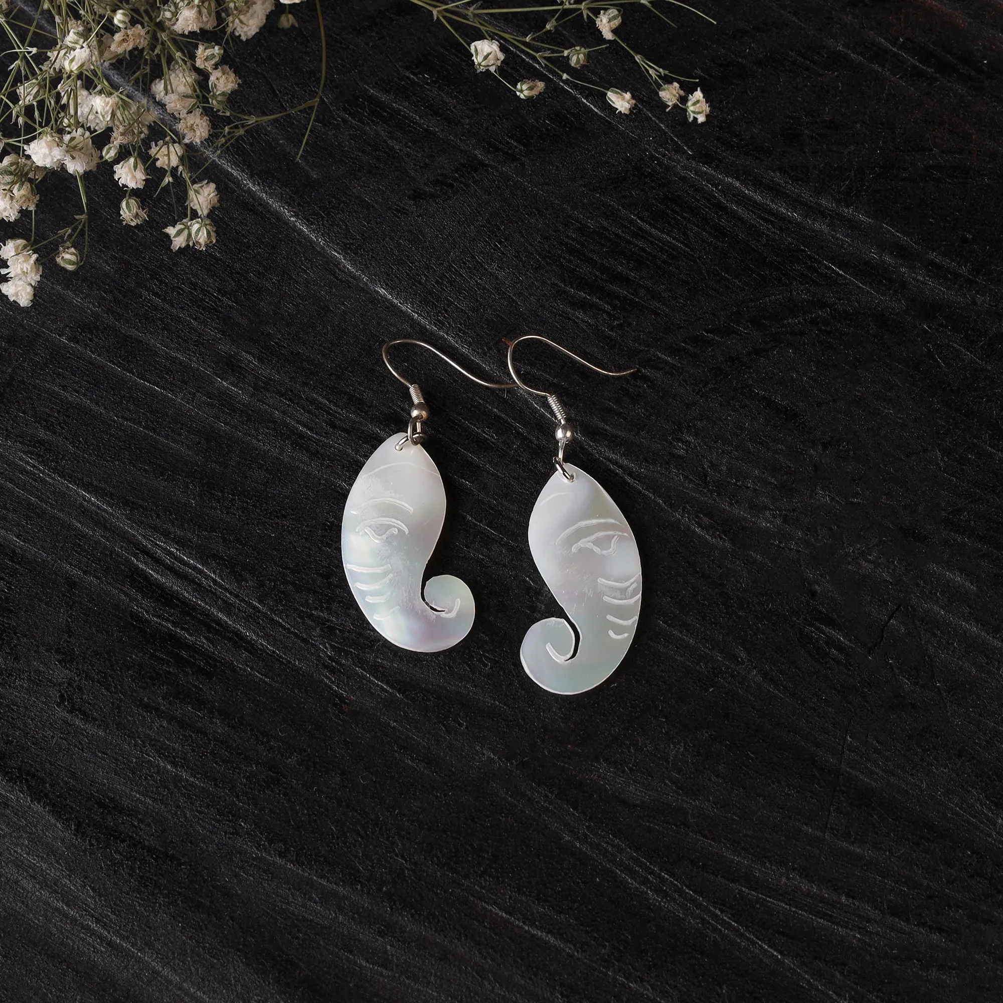 White - Handcrafted Seashell Earrings 61 sold by Itokri
