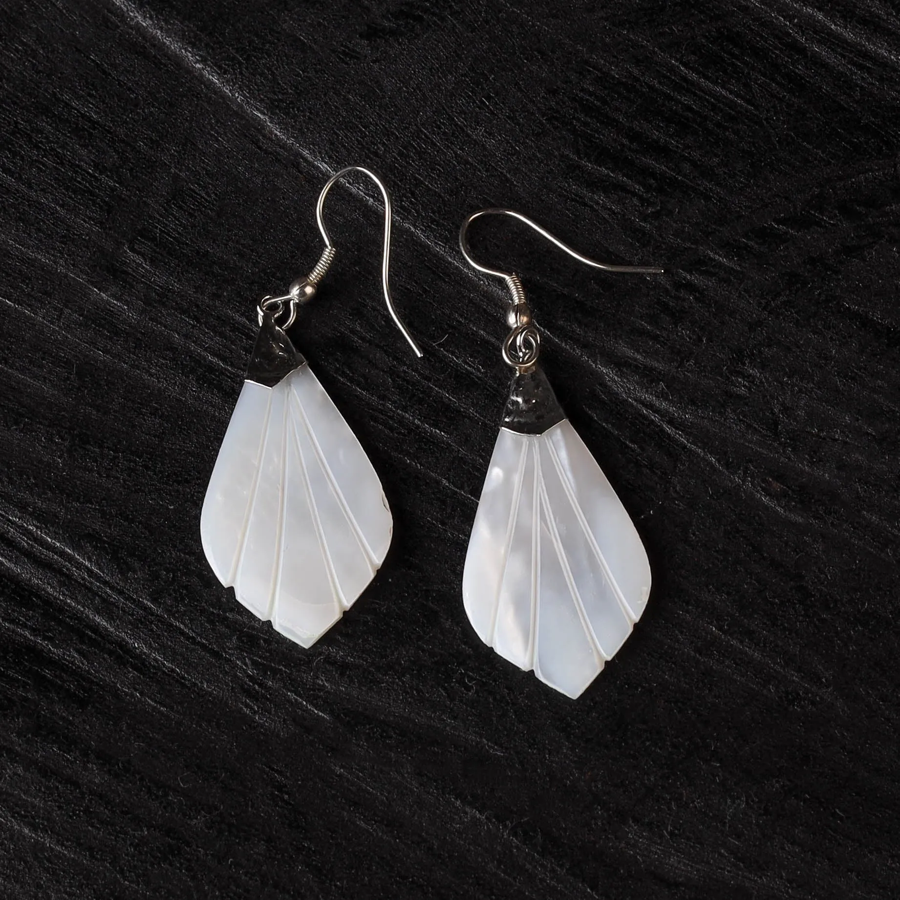 White - Handcrafted Seashell Earrings 60 sold by Itokri product image thumbnail 2