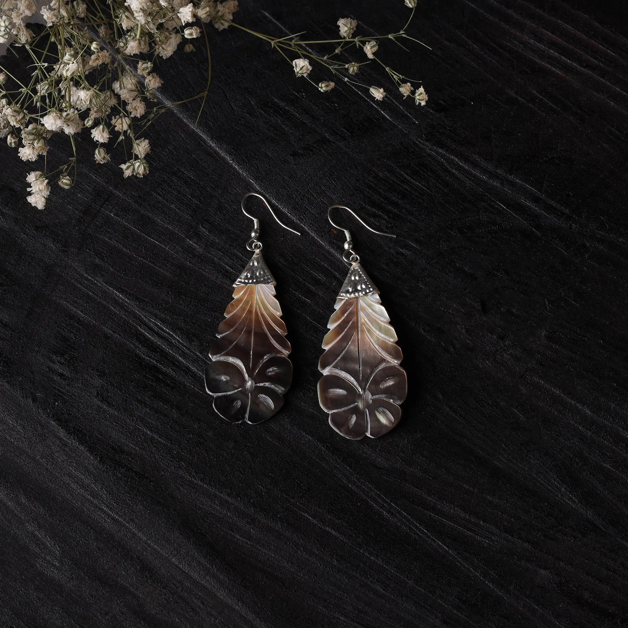 Brown - Handcrafted Seashell Earrings 43 sold by Itokri
