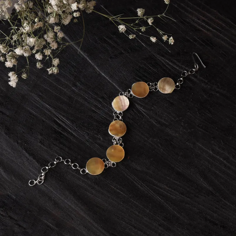Brown - Handcrafted Seashell Bracelet (Adjustable) 31 made by Itokri
