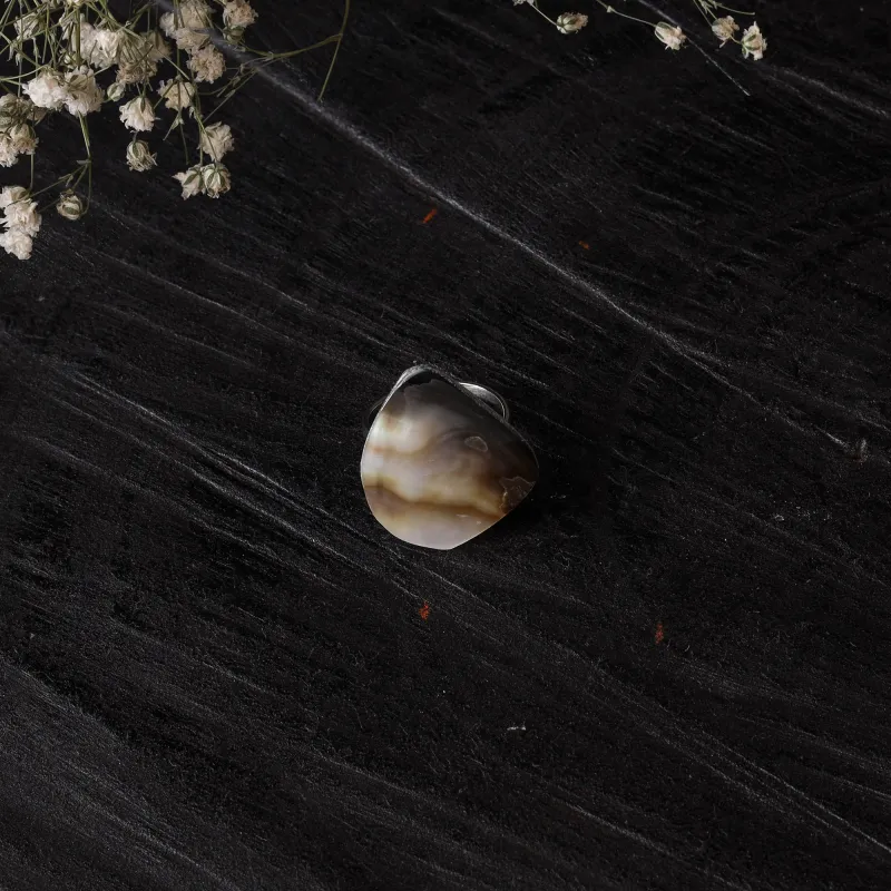 Brown - Handcrafted Seashell Ring (Adjustable) 21 made by Itokri