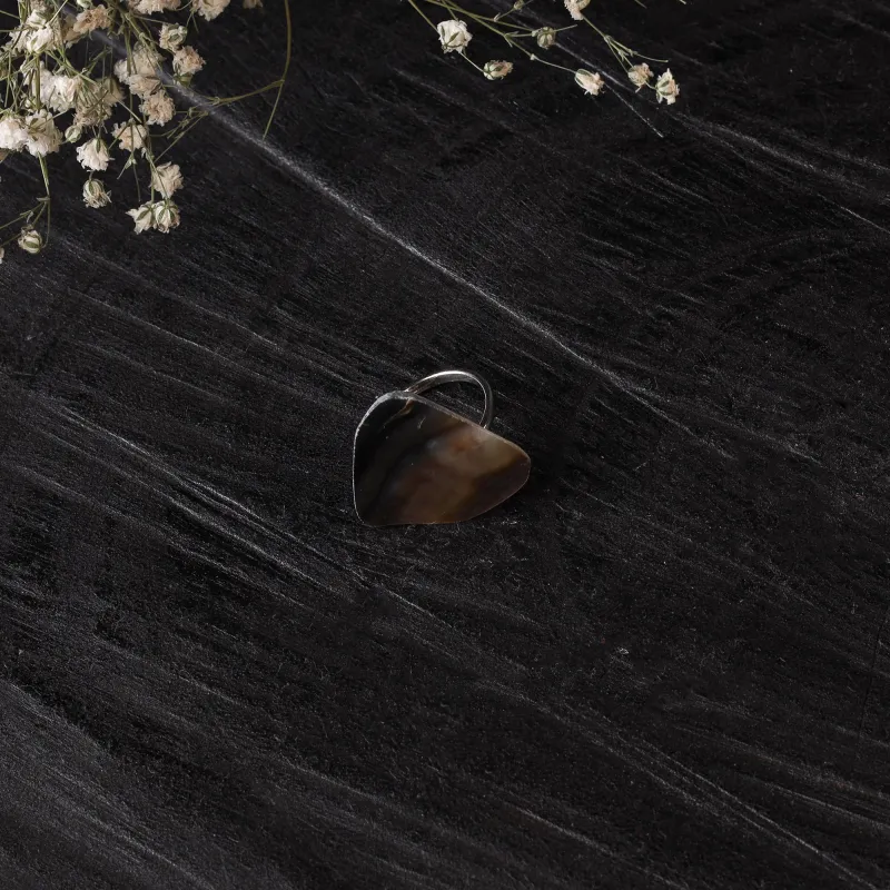 Brown - Handcrafted Seashell Ring (Adjustable) 16 made by Itokri