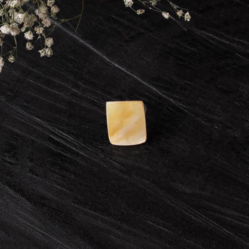 Yellow - Handcrafted Seashell Ring (Adjustable) 12 made by Itokri