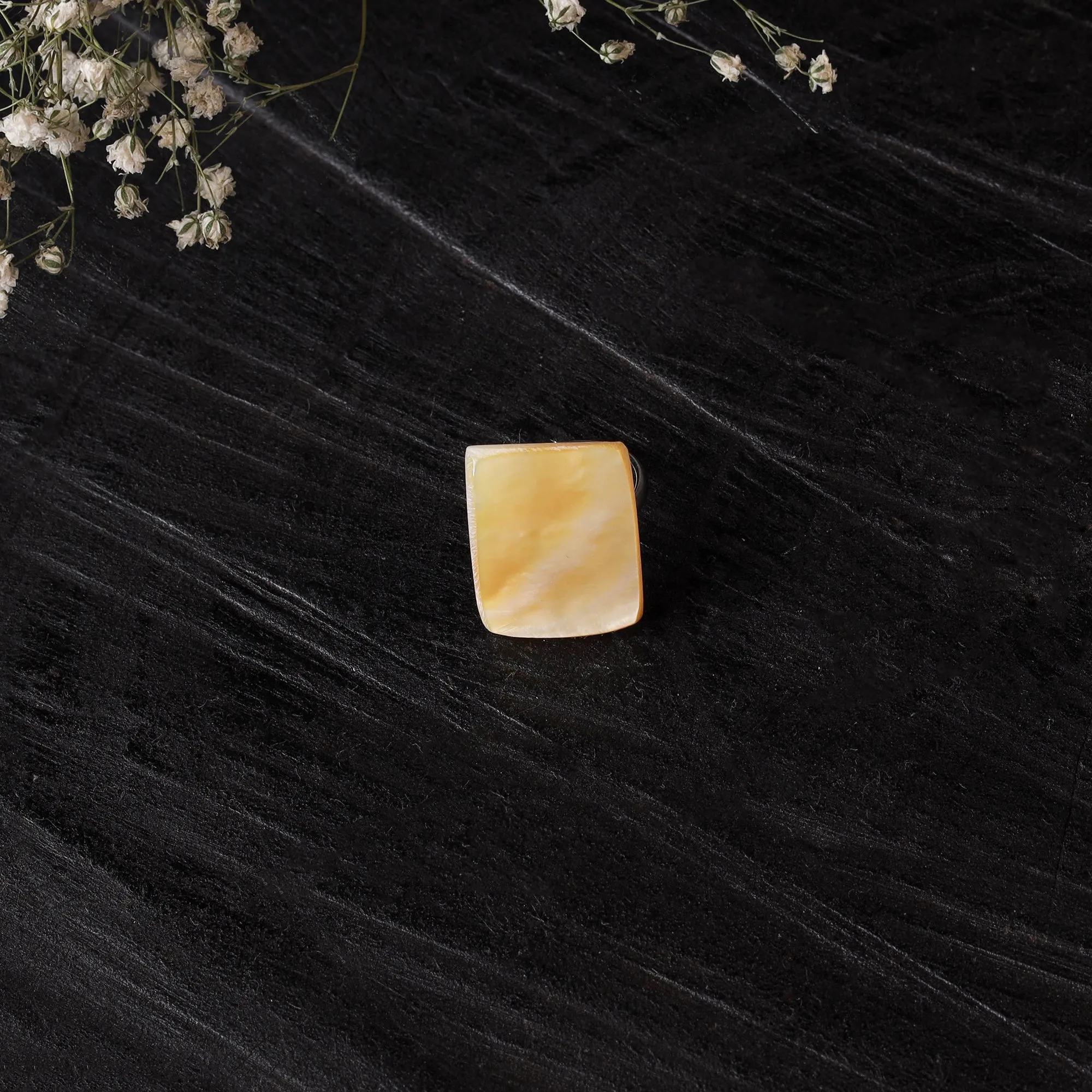 Yellow - Handcrafted Seashell Ring (Adjustable) 12 sold by Itokri