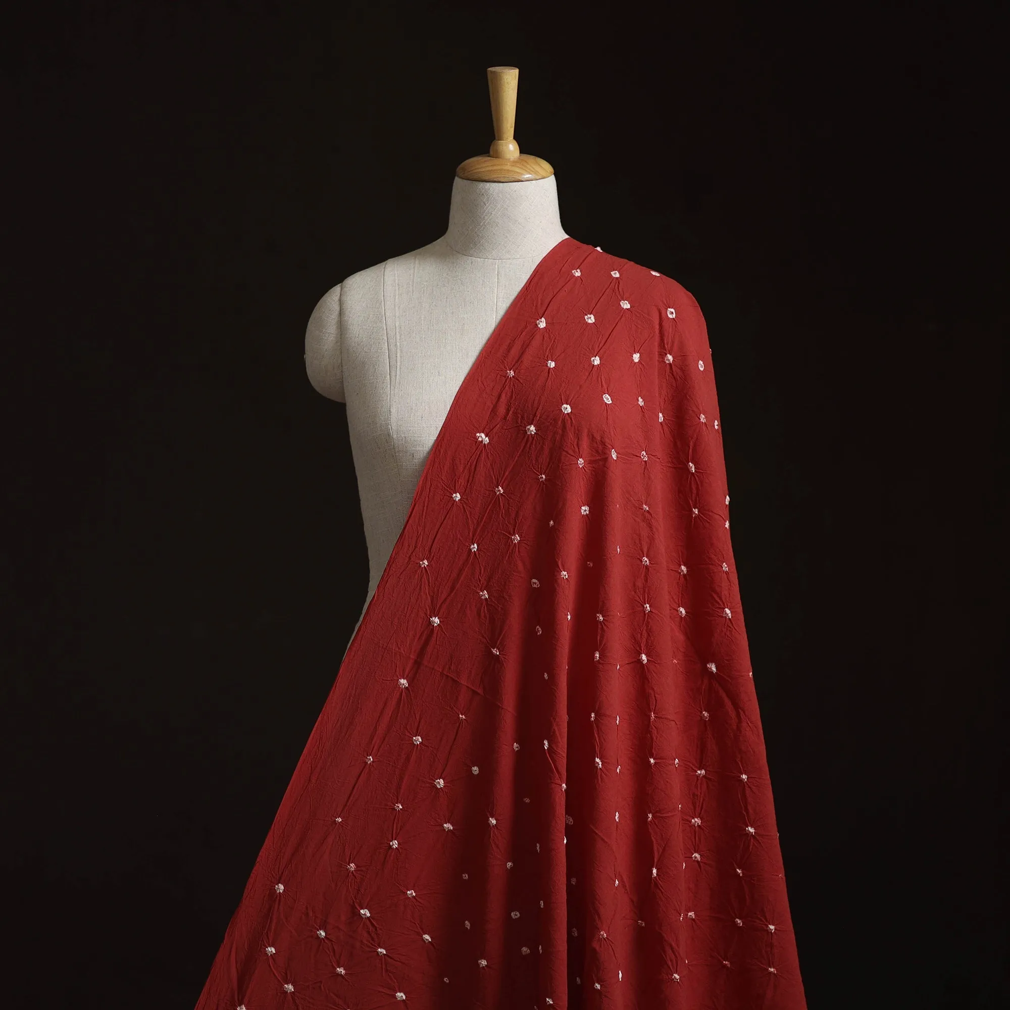 Red - Kutch Tie-Dye Pure Mul Cotton Bandhani Fabric 22 sold by Itokri