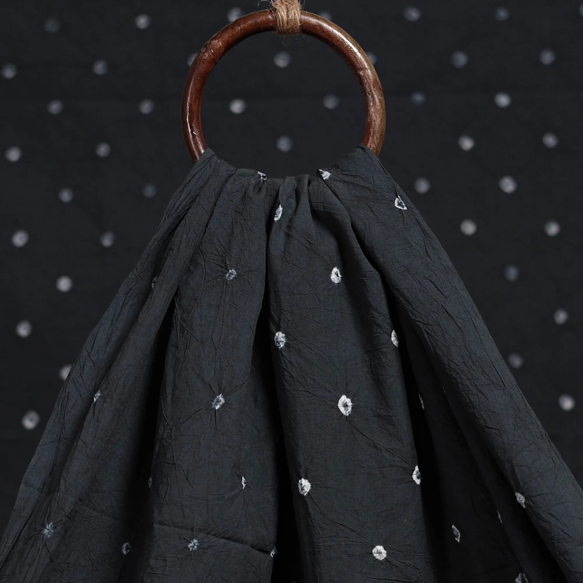 Black - Kutch Tie-Dye Pure Mul Cotton Bandhani Fabric 12 sold by Itokri product image thumbnail 3