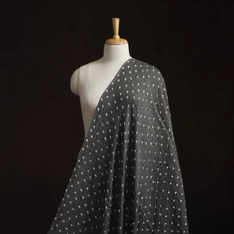 Grey - Kutch Tie-Dye Cotton Bandhani Fabric 17 made by Itokri