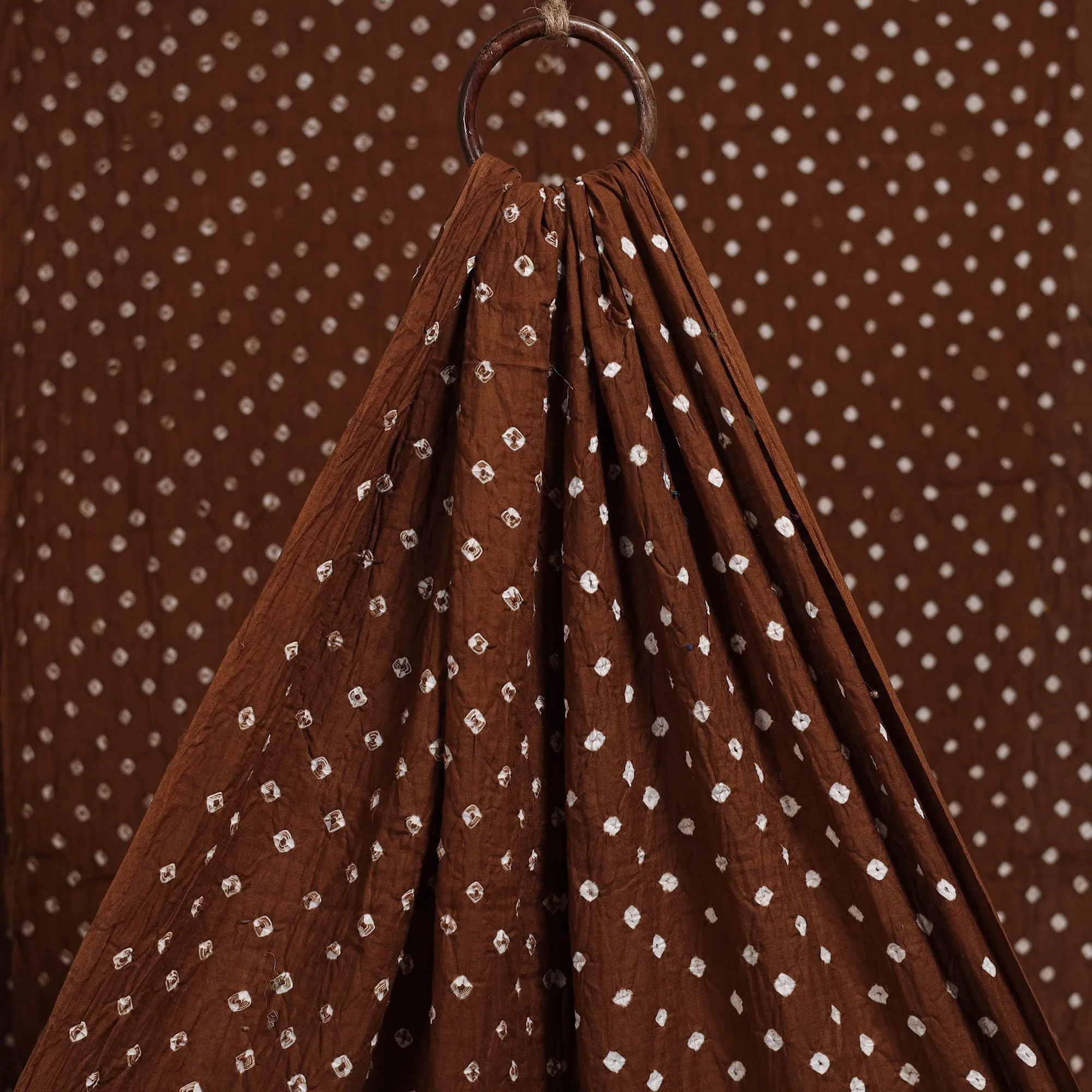 Brown - Kutch Tie-Dye Cotton Bandhani Fabric 13 sold by Itokri product image thumbnail 2