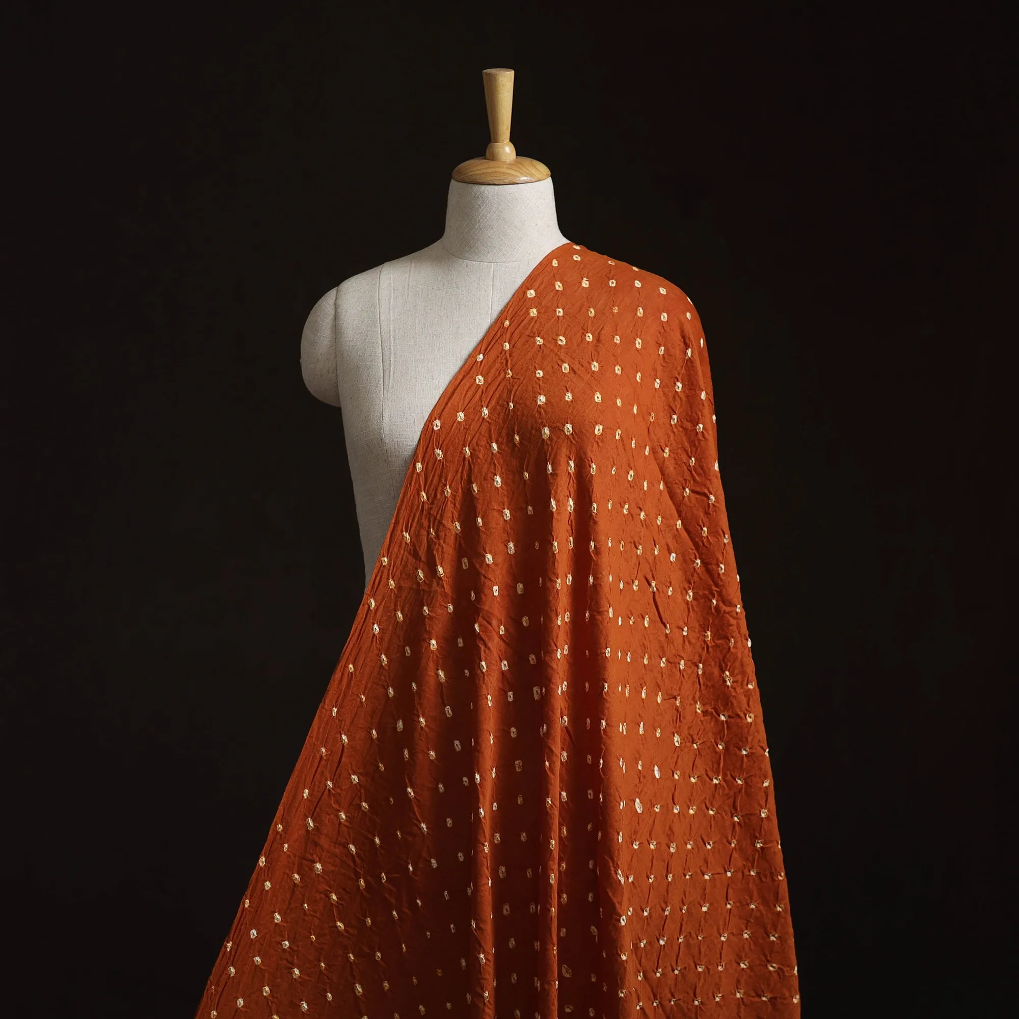 Orange - Kutch Tie-Dye Cotton Bandhani Fabric 09 sold by Itokri