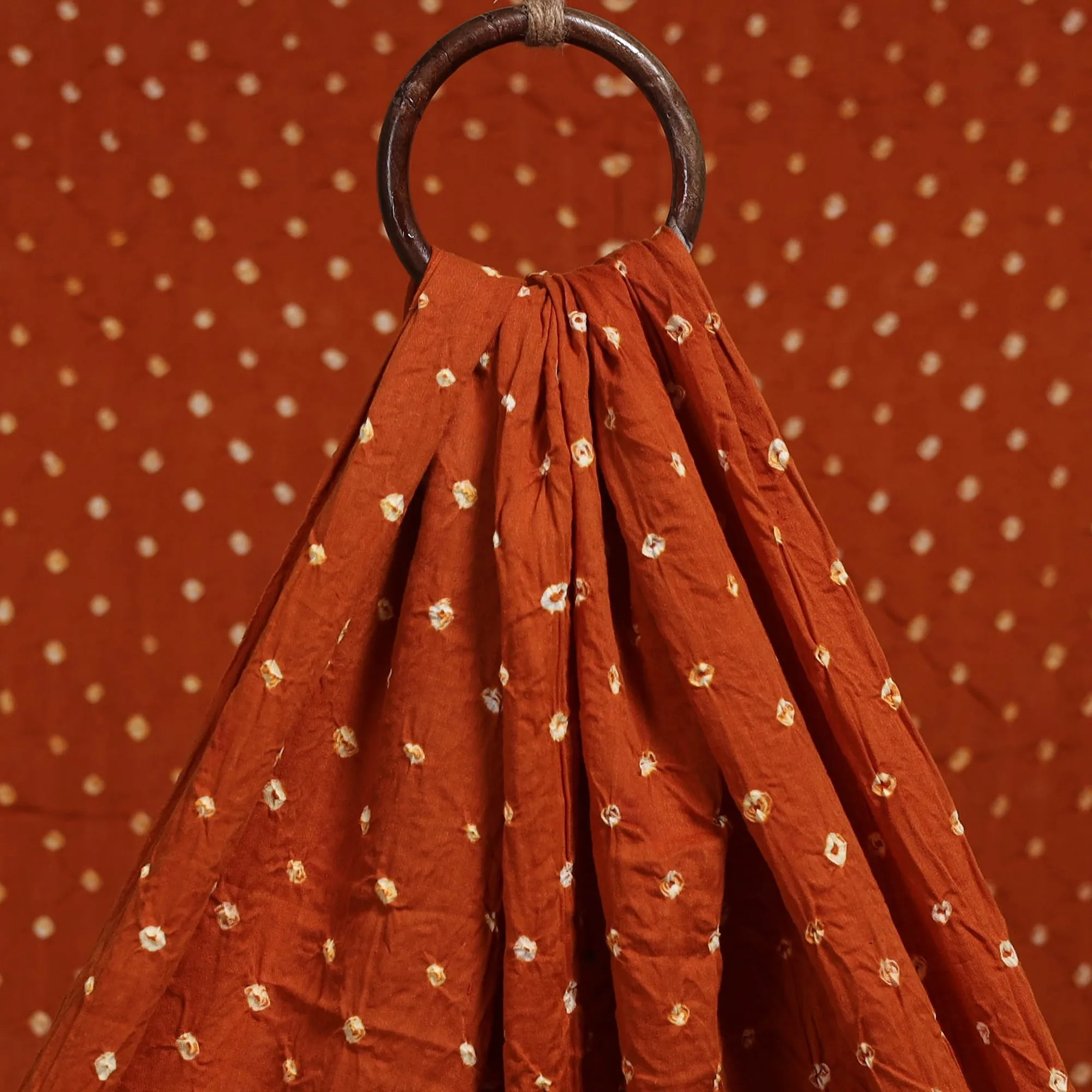 Orange - Kutch Tie-Dye Cotton Bandhani Fabric 09 sold by Itokri product image thumbnail 3