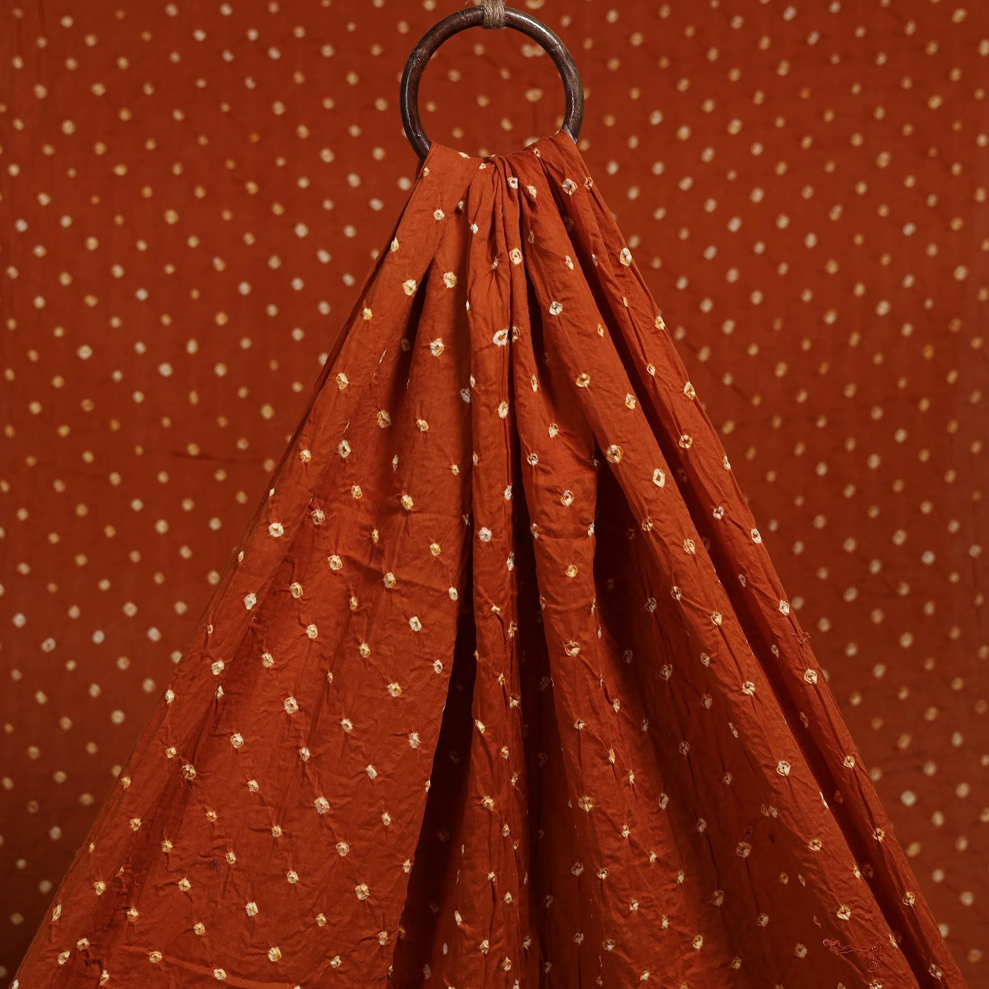 Orange - Kutch Tie-Dye Cotton Bandhani Fabric 09 sold by Itokri product image thumbnail 2