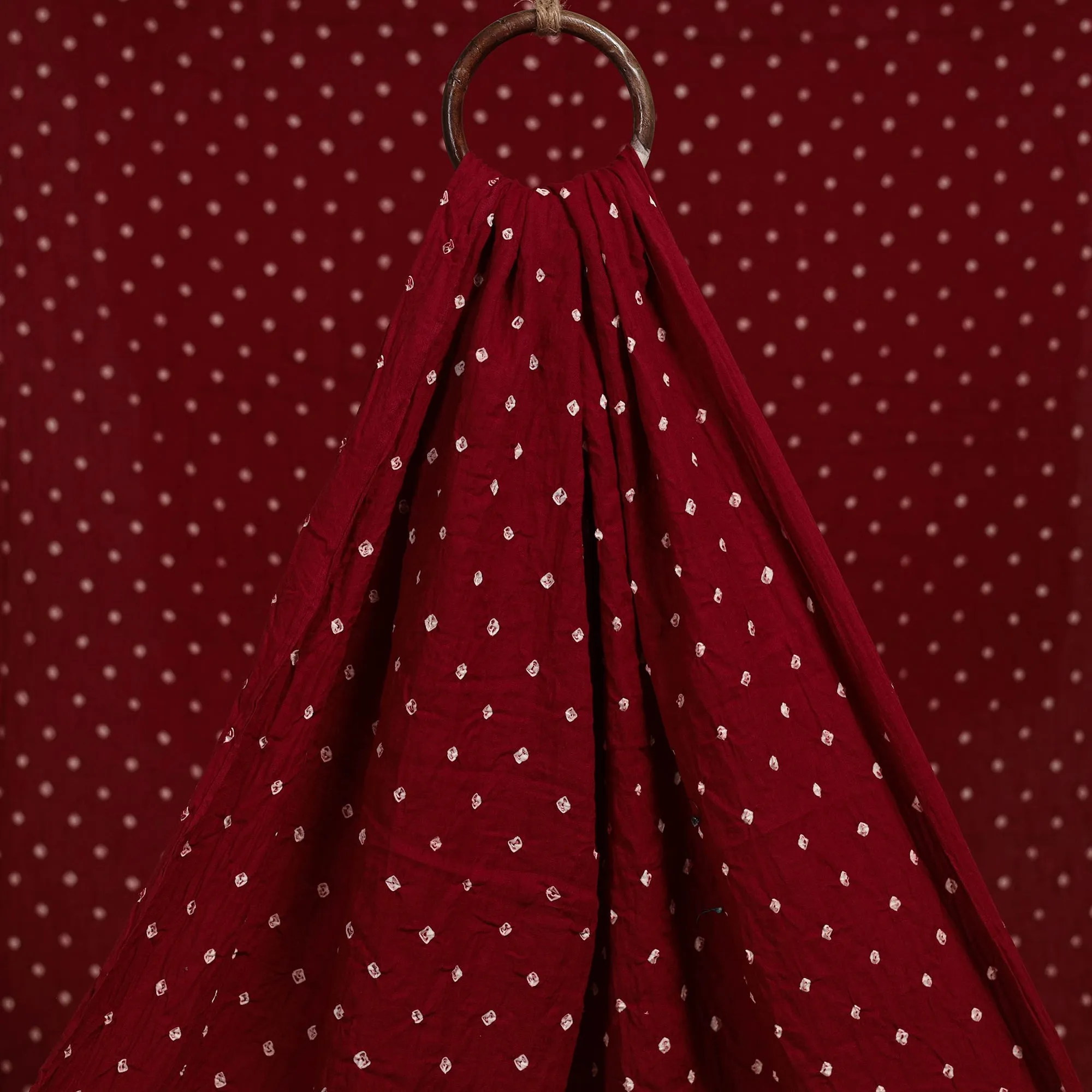 Red - Kutch Tie-Dye Cotton Bandhani Fabric 03 sold by Itokri product image thumbnail 2