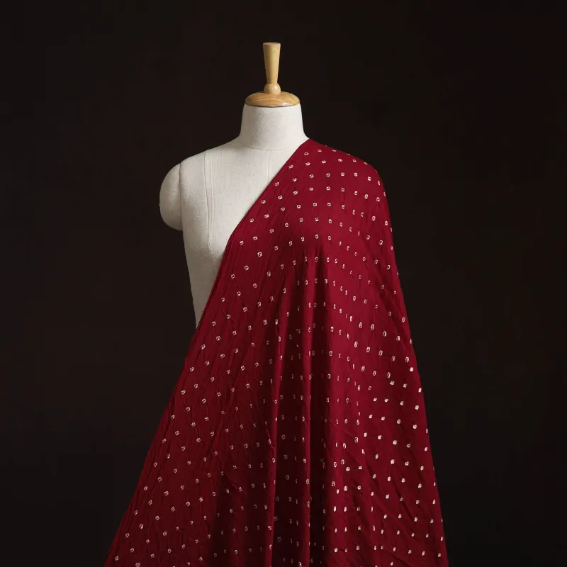 Red - Kutch Tie-Dye Cotton Bandhani Fabric 03 made by Itokri