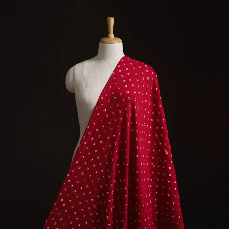 Red - Kutch Tie-Dye Cotton Bandhani Fabric 02 made by Itokri