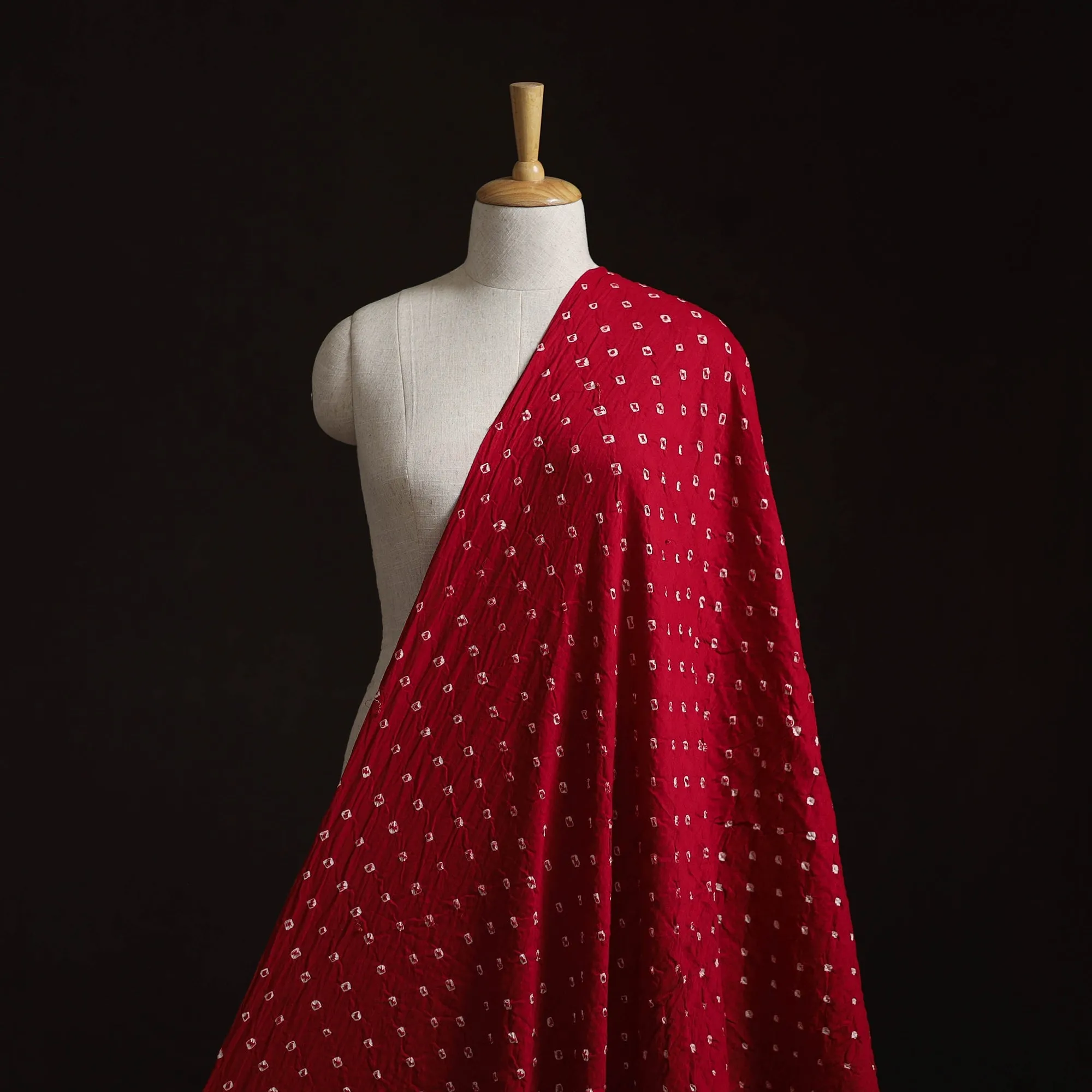 Red - Kutch Tie-Dye Cotton Bandhani Fabric 02 sold by Itokri