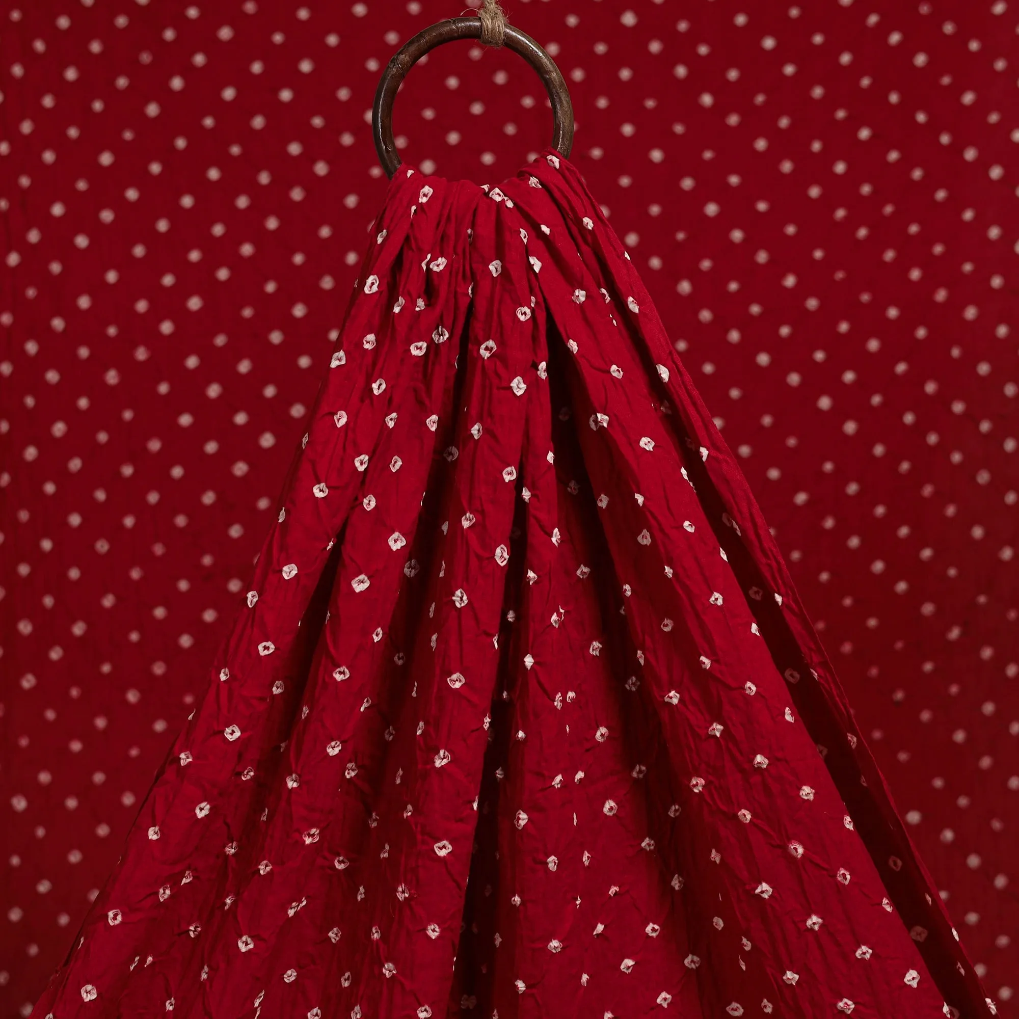 Red - Kutch Tie-Dye Cotton Bandhani Fabric 02 sold by Itokri product image thumbnail 2