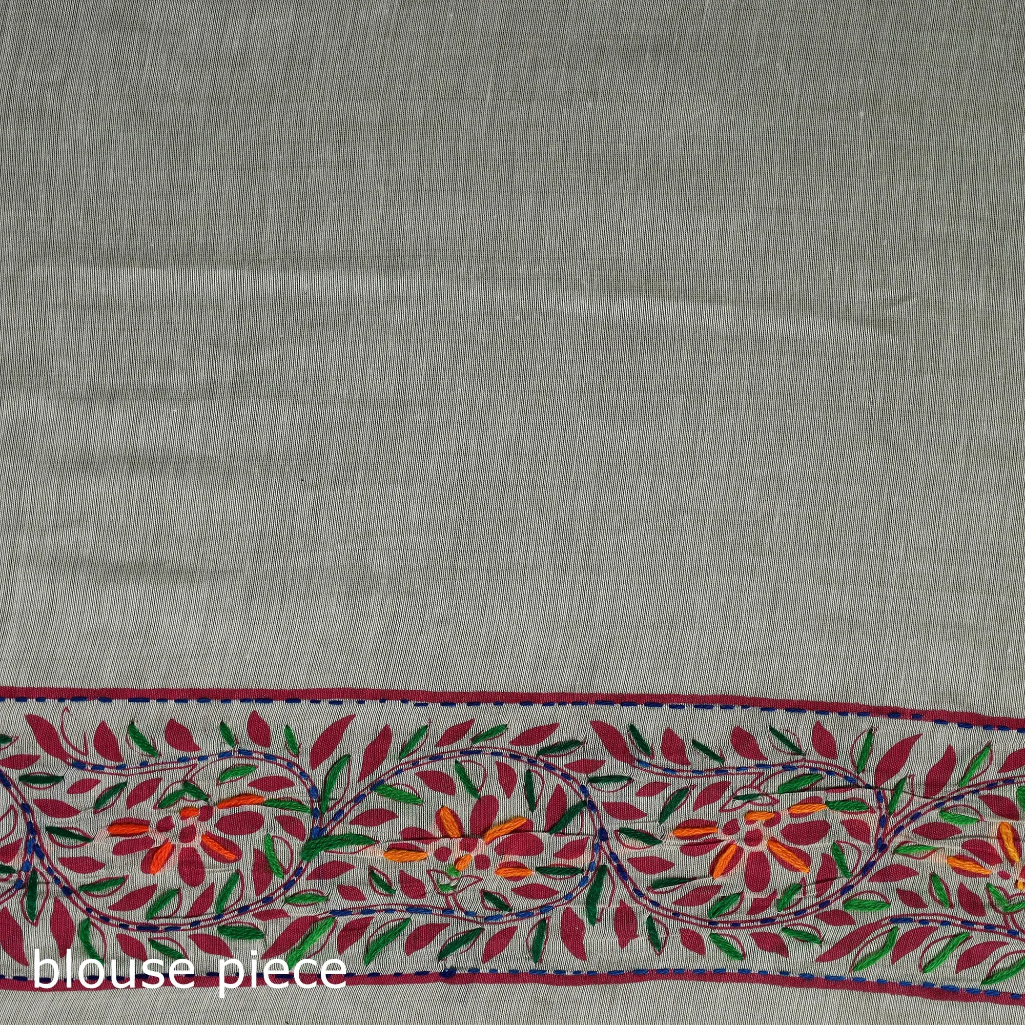 Bengal Kantha Hand Embroidery Silk Cotton Chapa Work Saree 33 sold by Itokri product image thumbnail 5