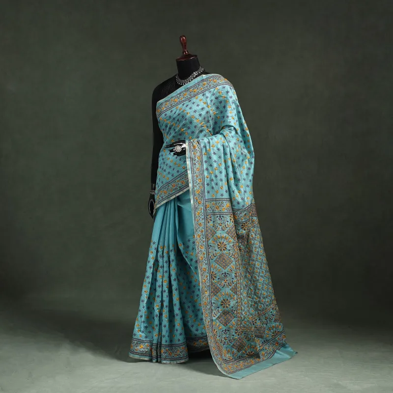 Bengal Kantha Hand Embroidery Silk Cotton Chapa Work Saree 21 made by Itokri