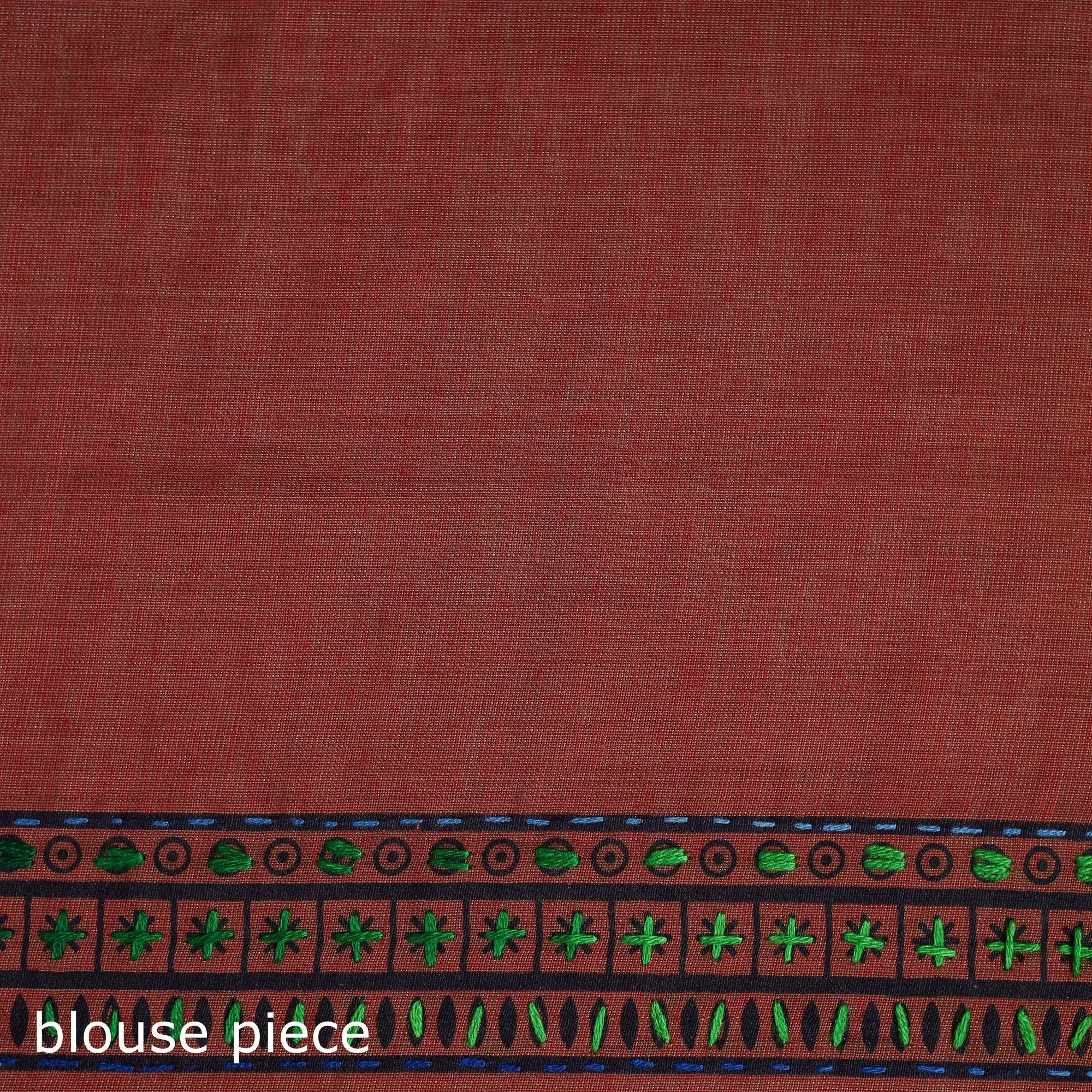 Bengal Kantha Hand Embroidery Silk Cotton Chapa Work Saree 14 sold by Itokri product image thumbnail 5