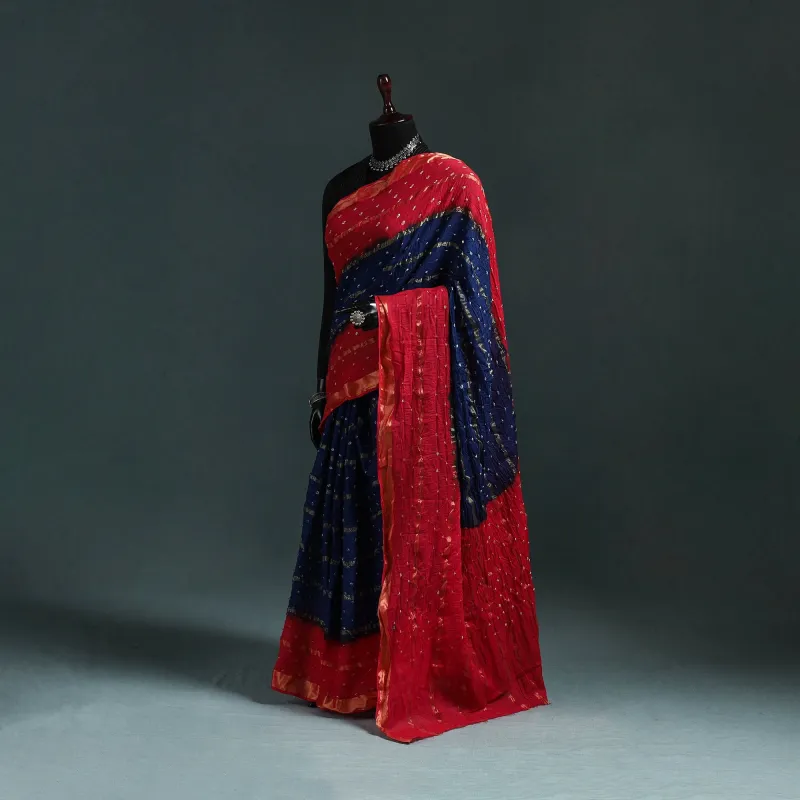 Kutch Bandhani Tie-Dye Cotton Saree with Blouse Piece 13 made by Itokri