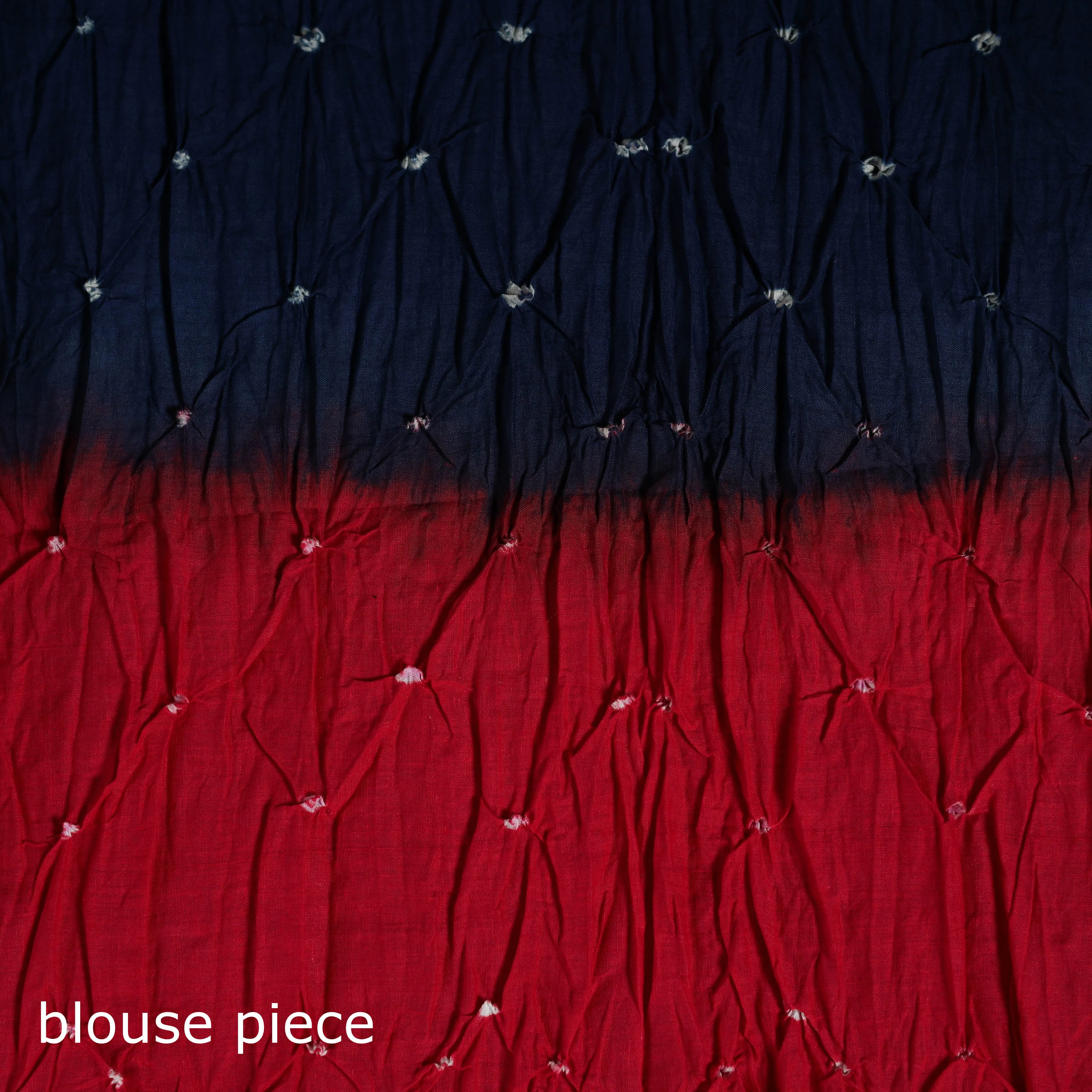 Blue - Kutch Bandhani Tie-Dye Cotton Saree with Blouse Piece 13 sold by Itokri product image thumbnail 5