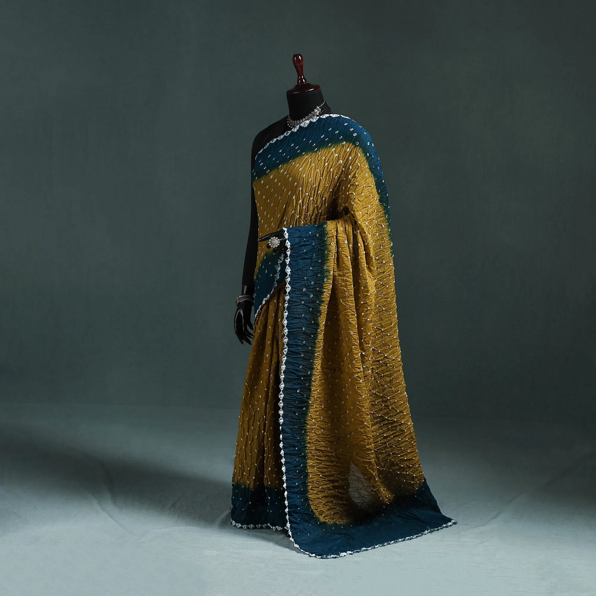 Kutch Bandhani Tie-Dye Cotton Saree with Blouse Piece 34 sold by Itokri