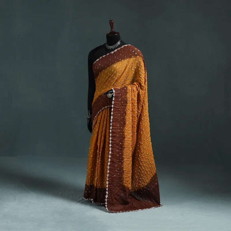 Kutch Bandhani Tie-Dye Cotton Saree with Blouse Piece 33 made by Itokri