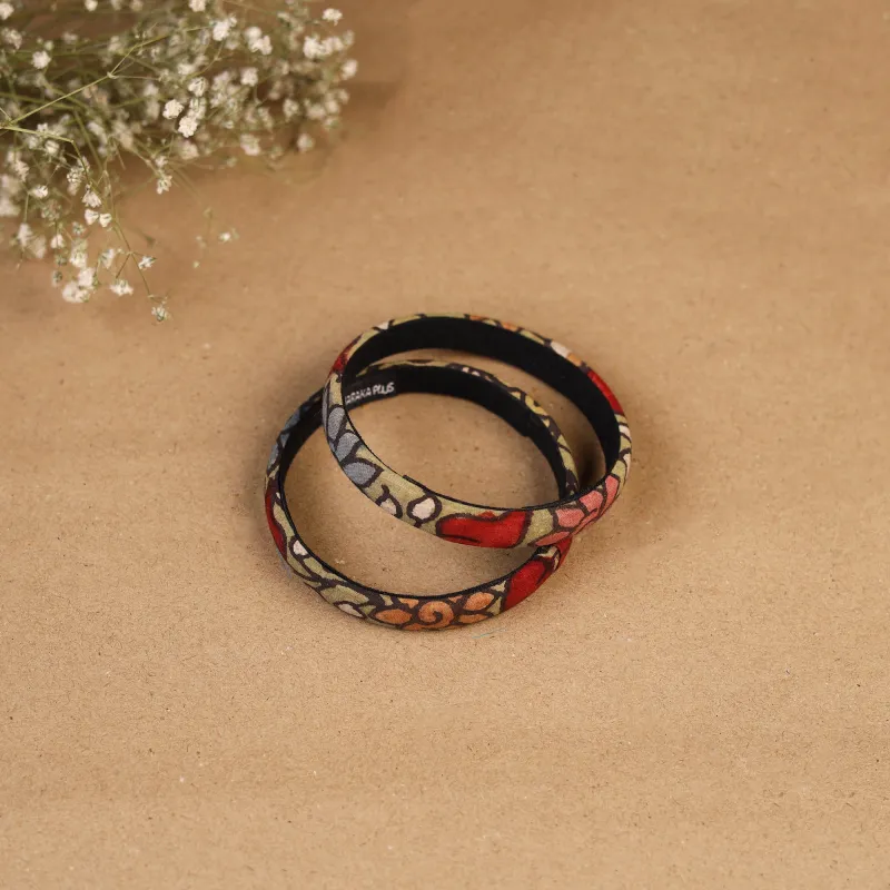 Multicolor - Natural Dyed Handpainted Kalamkari Bangle SO2 (Size - 2-8) 06 made by Itokri