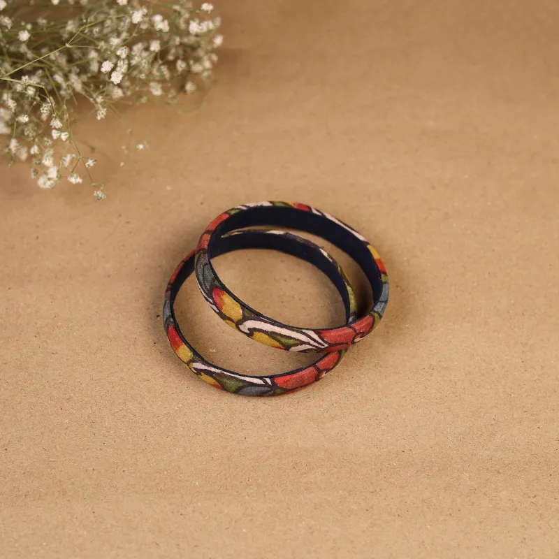Multicolor - Natural Dyed Handpainted Kalamkari Bangle SO2 (Size - 2-8) 05 made by Itokri