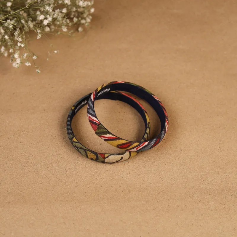 Multicolor - Natural Dyed Handpainted Kalamkari Bangle SO2 (Size - 2-8) 46 made by Itokri