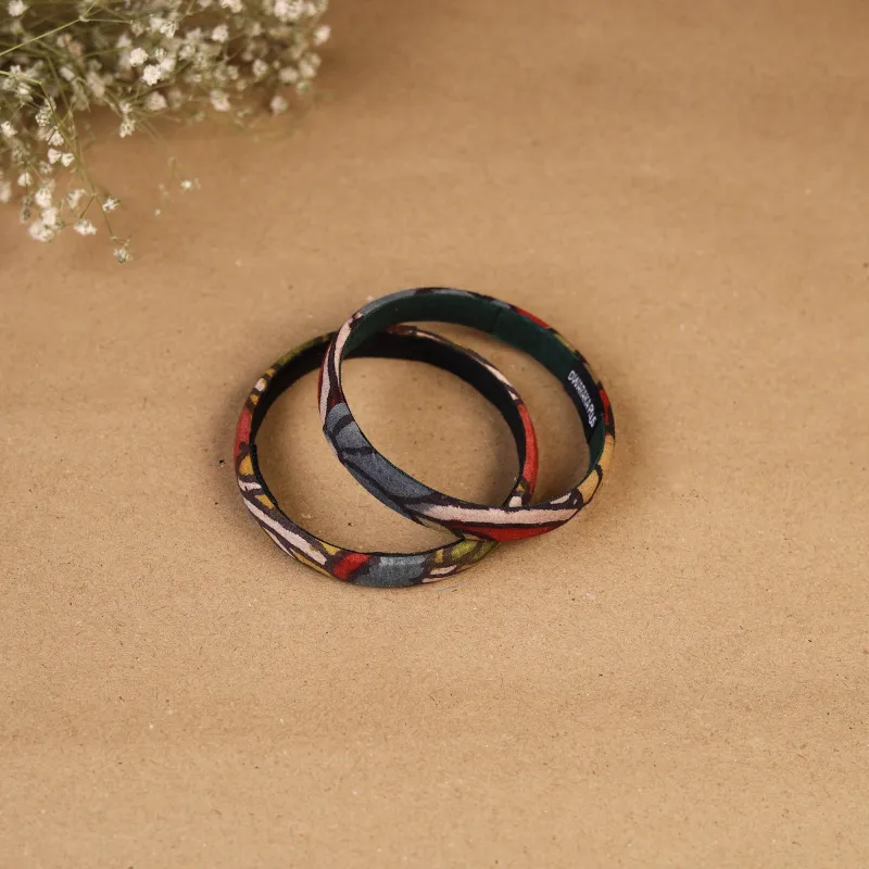 Multicolor - Natural Dyed Handpainted Kalamkari Bangle SO2 (Size - 2-8) 41 made by Itokri