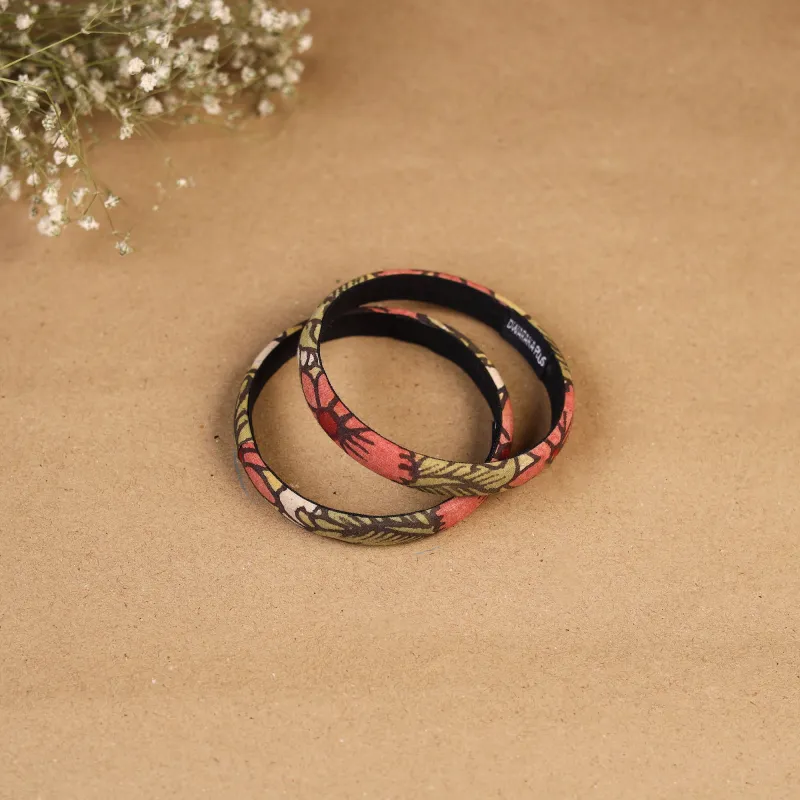 Multicolor - Natural Dyed Handpainted Kalamkari Bangle SO2 (Size - 2-8) 40 made by Itokri