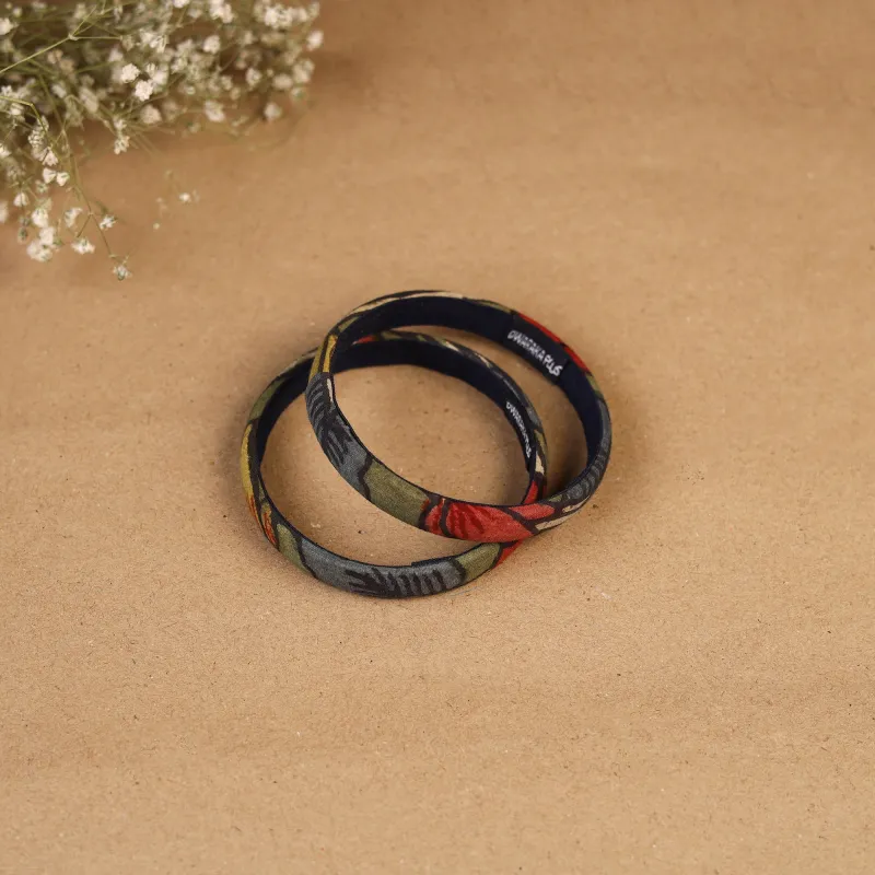 Multicolor - Natural Dyed Handpainted Kalamkari Bangle SO2 (Size - 2-8) 33 made by Itokri