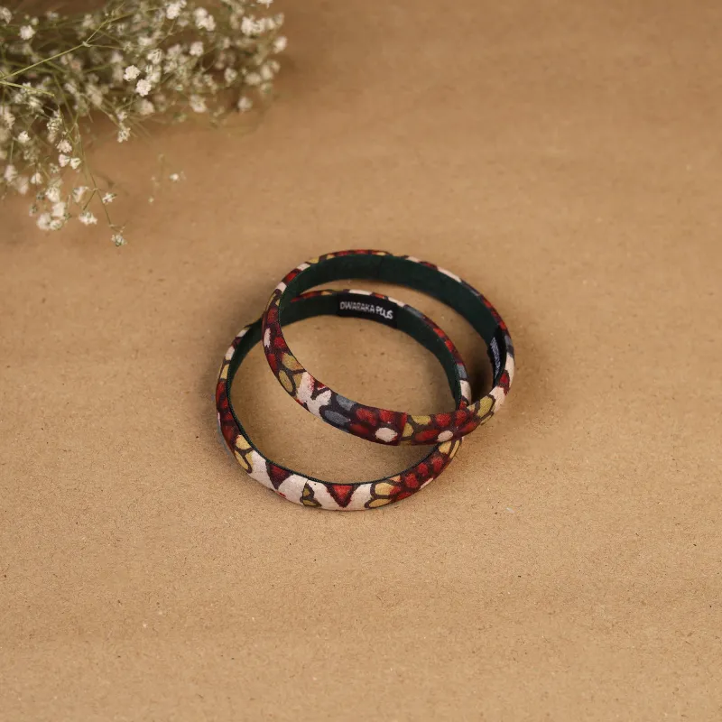 Multicolor - Natural Dyed Handpainted Kalamkari Bangle SO2 (Size - 2-8) 20 made by Itokri