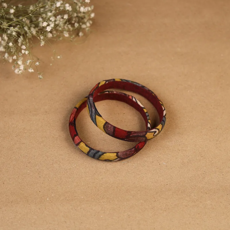 Multicolor - Natural Dyed Handpainted Kalamkari Bangle SO2 (Size - 2-8) 19 made by Itokri