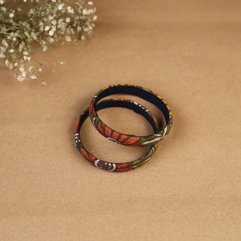 Multicolor - Natural Dyed Handpainted Kalamkari Bangle SO2 (Size - 2-8) 08 made by Itokri