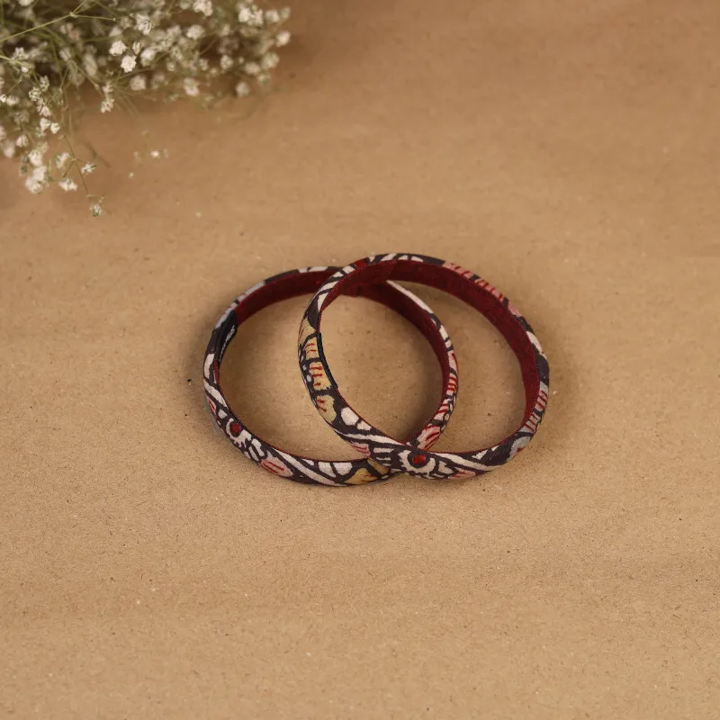Multicolor - Natural Dyed Handpainted Kalamkari Bangle SO2 (Size - 2-8) 68 made by Itokri