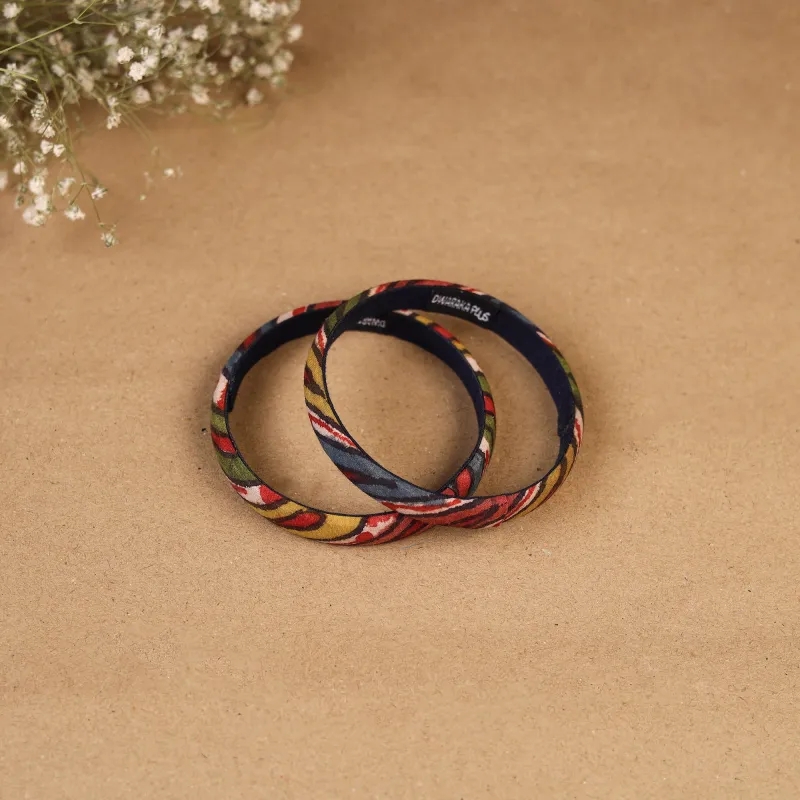 Multicolor - Natural Dyed Handpainted Kalamkari Bangle SO2 (Size - 2-8) 55 made by Itokri