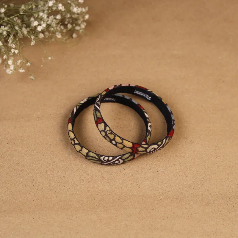 Multicolor - Natural Dyed Handpainted Kalamkari Bangle SO2 (Size - 2-8) 52 made by Itokri