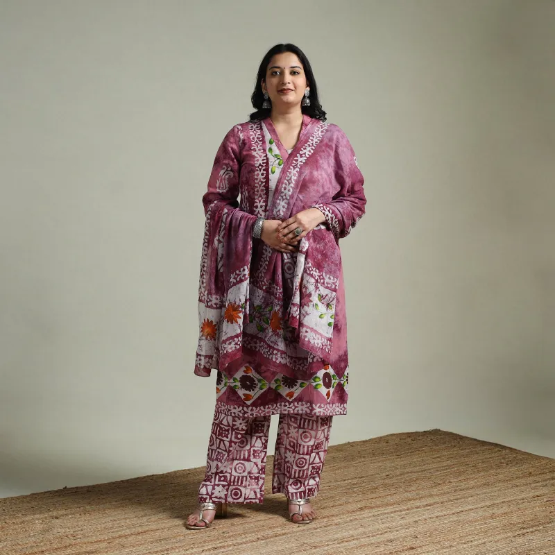 Hand Block Batik Print Cotton Suit Set with Dupatta for women 10 made by Itokri