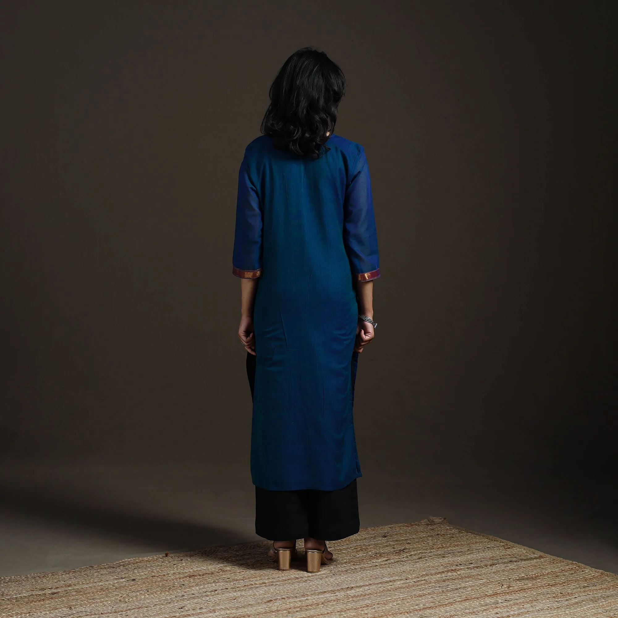 Blue - Straight Cotton Dharwad Kurta for women 09 sold by Itokri product image thumbnail 4