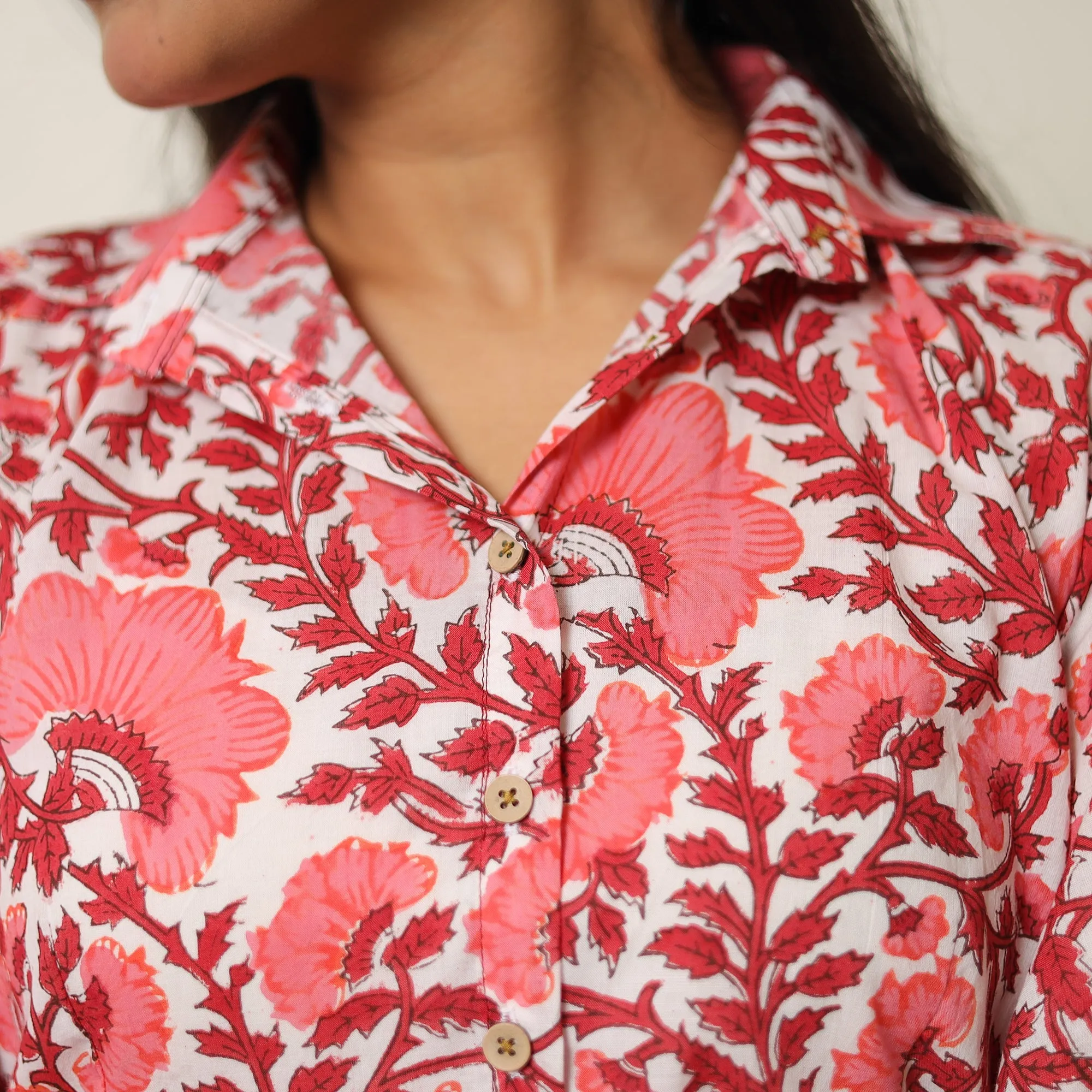 Pink - Sanganeri Block Printed Cotton Co-Ord Set 18 sold by Itokri product image thumbnail 5