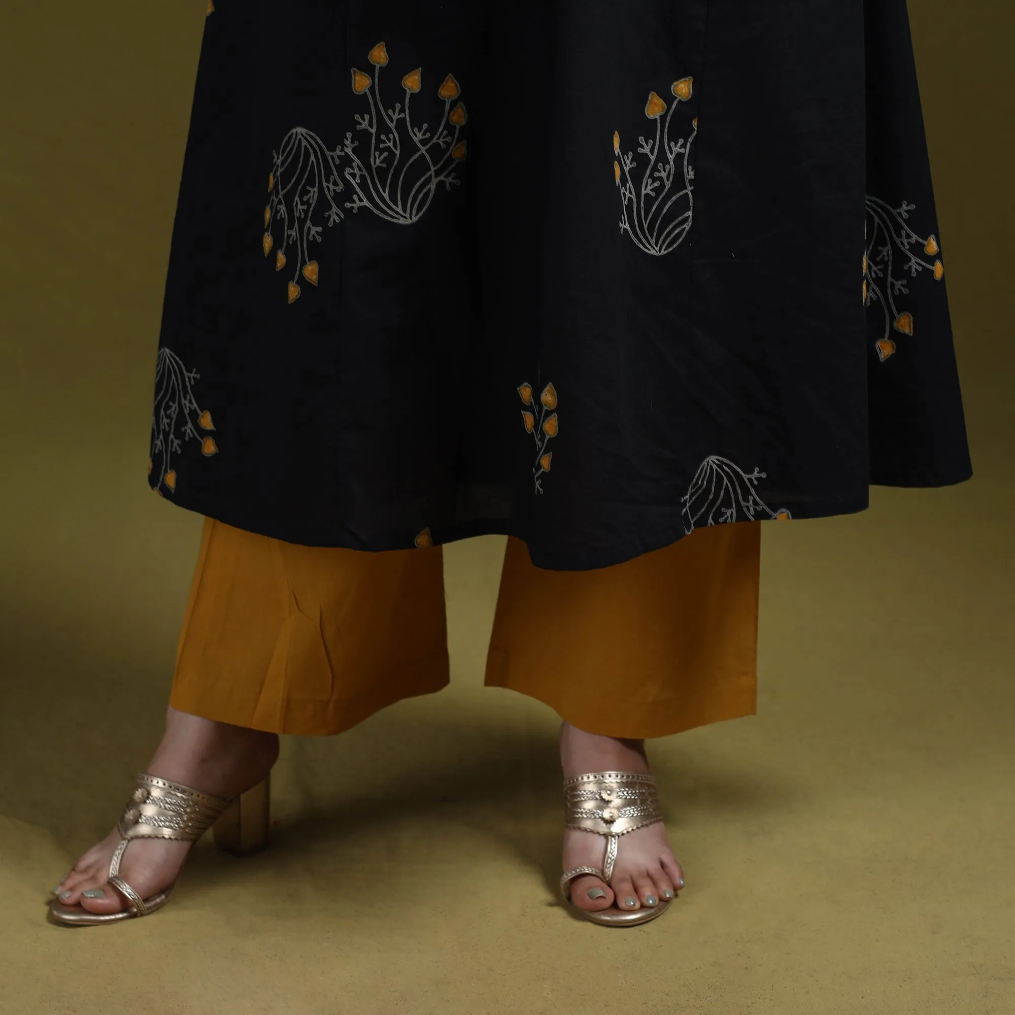 Bagru Hand Block Print Syahi Begar Cotton A-Line Kurta for women 03 sold by Itokri product image thumbnail 5