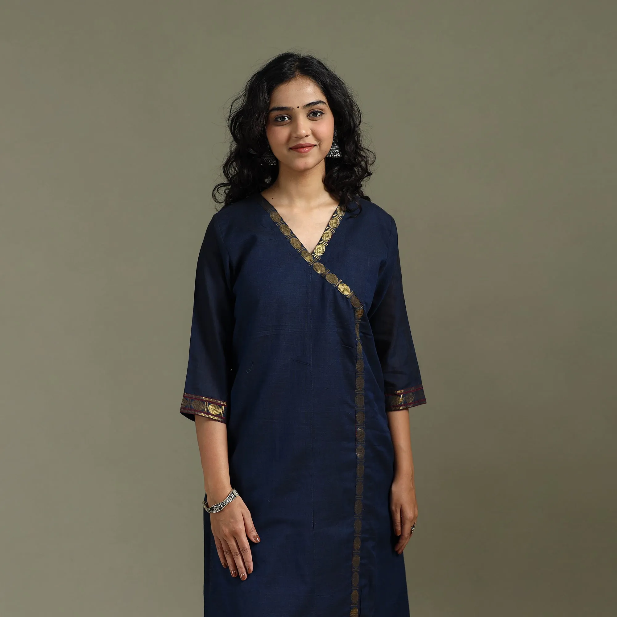 Blue - Straight Cotton Dharwad Kurta for women 31 sold by Itokri product image thumbnail 4