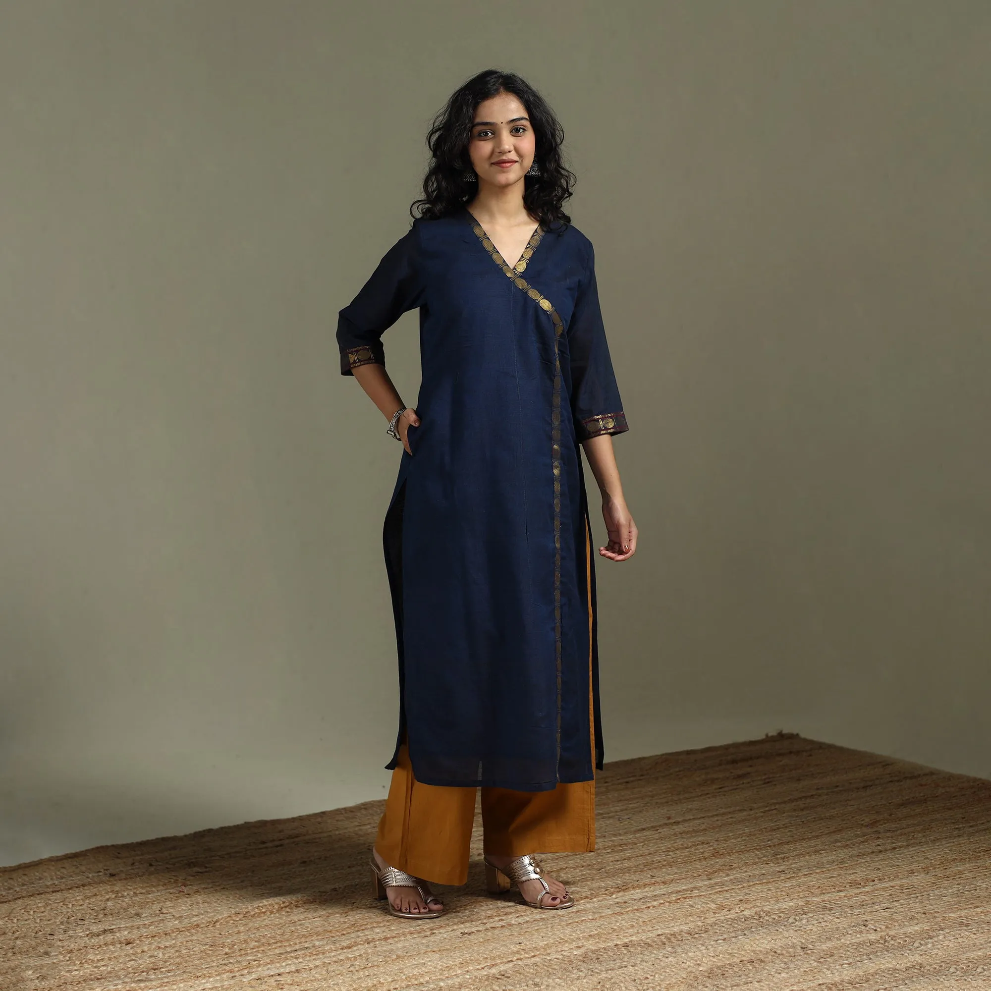 Blue - Straight Cotton Dharwad Kurta for women 31 sold by Itokri product image thumbnail 2