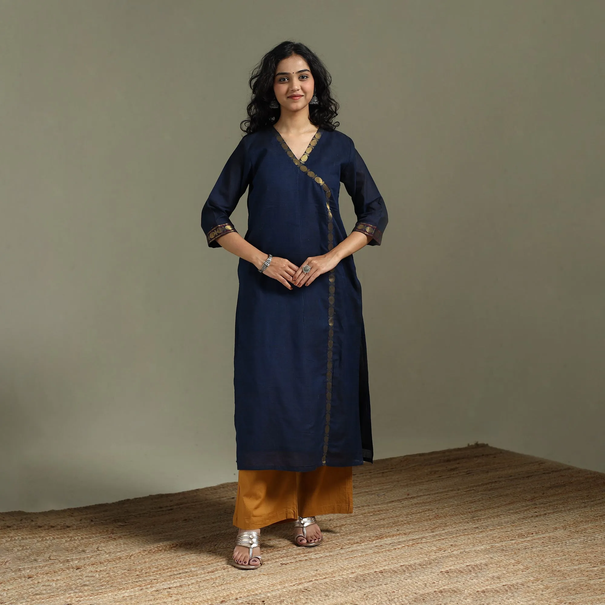 Blue - Straight Cotton Dharwad Kurta for women 31 sold by Itokri